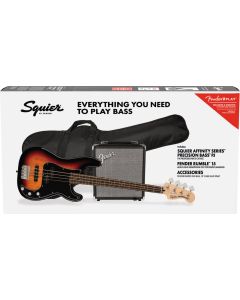 Squier Affinity Series Precision Bass PJ Pack, Laurel Fingerboard in 3-Color Sunburst