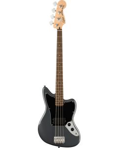 Squier Affinity Series Jaguar Bass H, Laurel Fingerboard, Black Pickguard in Charcoal Frost Metallic
