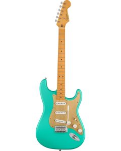 Squier 40th Anniversary Stratocaster, Vintage Edition, Maple Fingerboard, Gold Anodized Pickguard in Satin Seafoam Green