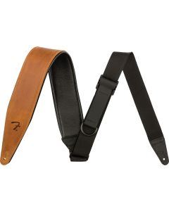 Fender Fender® Right Height™ Leather Strap, Cognac, 2.5"