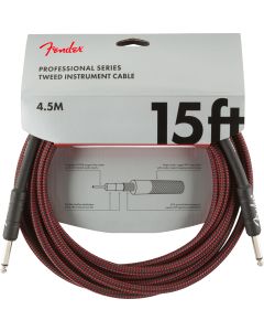 Fender Professional Series Instrument Cable, 15', Red Tweed