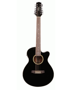 Ashton SL29CEQ 12 String Slimline Acoustic/Electric Guitar in Black