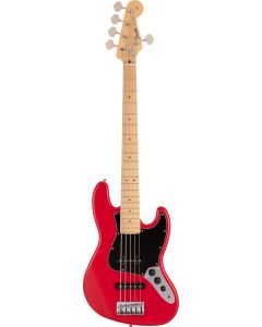 Fender Made in Japan Hybrid II Jazz Bass V, Maple Fingerboard in Modena Red