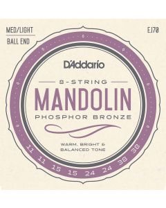 D'Addario EJ70 Phosphor Bronze Mandolin Strings, Ball End,  Medium/Light, 11-38