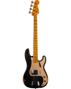 Fender Custom Shop Limited Edition 1958 Precision Bass - Relic in Aged Black Over Chocolate 3-color Sunburst