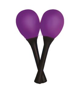 Mano Percussion Egg Shaped Maracas with Handle (Pair) - Purple