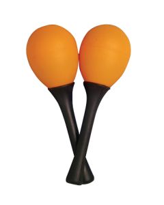 Mano Percussion Egg Shaped Maracas with Handle (Pair) - Orange