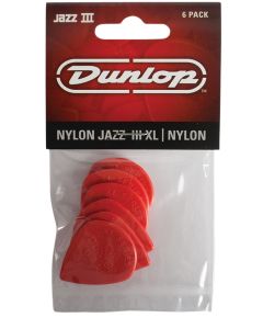 Dunlop Player's Pack Jazz III XL Nylon - Red (6 pack)