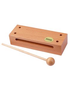 Mano Percussion Wood Tone Block with Beater