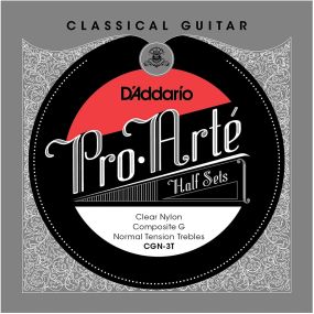 D'Addario CGN-3T Pro-Arte Clear Nylon w/ Composite G Classical Guitar Half Set, Normal Tension