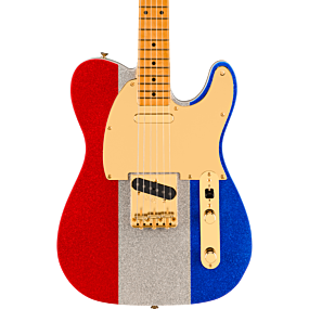 Fender Buck Owens Telecaster, Maple Fingerboard in Red, Silver and Blue Sparkle