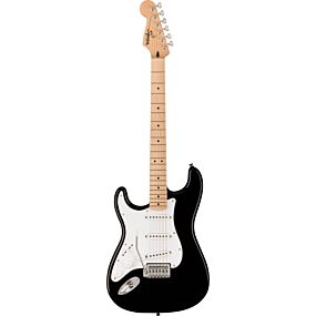 Squier Sonic Stratocaster Left-Handed, Maple Fingerboard, White Pickguard in Black
