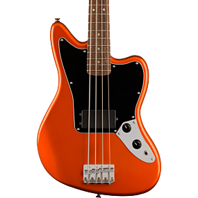 Squier FSR Affinity Series Jaguar Bass H, Laurel Fingerboard, Black Pickguard, Matching Headstock in Metallic Orange