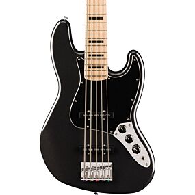 Squier Affinity Series Active Jazz Bass V, Maple Fingerboard in Black Metallic