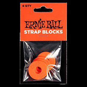 Ernie Ball Strap Blocks 4pk in Red