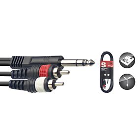 Stagg Y-cable, jack/RCA (m/m), 3 m (10')