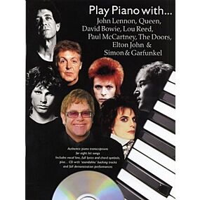 PLAY PIANO WITH LENNON QUEEN BOWIE ETC BK/CD