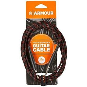 Armour GW10R Guitar 10 Foot Woven Red Stripe Lead 1