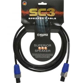 Klotz SC3 20m 2 x 2.5mm² Neutrik SpeakON Speaker Cable in Black