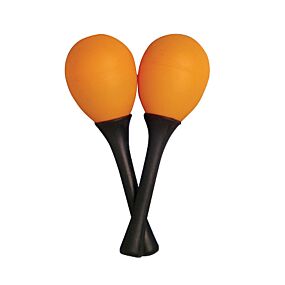 Mano Percussion Egg Shaped Orange Maracas and Handle Pair