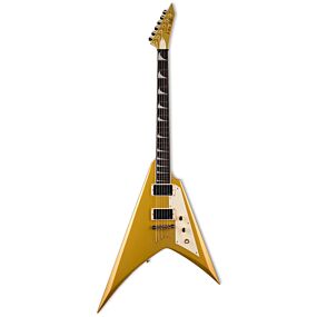 ESP LTD Kirk Hammett Signature V Electric Guitar in Metallic Gold