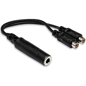 Hosa YRA115 1/4 Inch TSF to Dual RCAF Y Cable