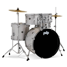 PDP Center Stage PDCE2215KT 5 Piece Complete Drum Set with Cymbals in Diamond White Sparkle