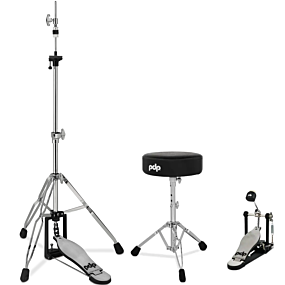 PDP 700 Series Single Pedal, 3 Leg Hi Hat Stand & Stool Hardware Pack