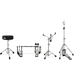 PDP 700 Series Double Pedal, 3-leg Hi-Hat Stand, Snare Stand & Stool Hardware Pack