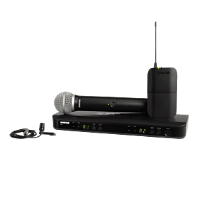 Shure BLX1288 PG58 & CVL Dual Channel Wireless Combo Mic System 614-638MHz