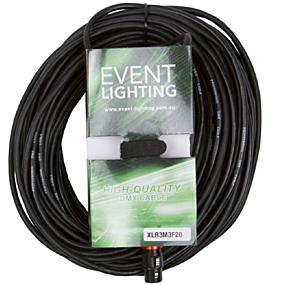 Event lighting XLR3M3F20 3 Pin 20m DMX Cable