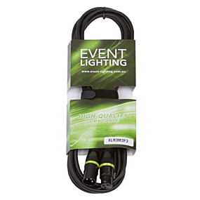 Event Lighting XLR3M3F3 3 Pin DMX 3m Cable
