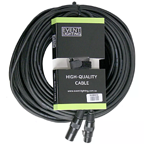 Event lighting XLR3M3F50 3 Pin 50m DMX Cable Black Ring