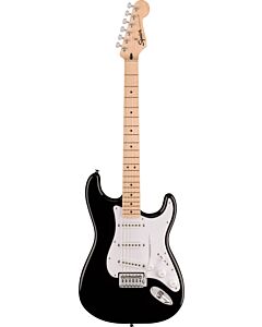 Squier Sonic Stratocaster, Maple Fingerboard, White Pickguard in Black