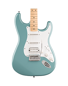 Squier FSR Squier Sonic Stratocaster HSS, Maple Fingerboard, White Pickguard in Sonic Gray