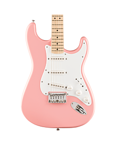 Squier FSR Squier Sonic Stratocaster HT, Maple Fingerboard, White Pickguard in Shell Pink