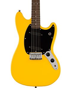 Squier FSR Squier Sonic Mustang, Laurel Fingerboard, Black Pickguard in Graffiti Yellow