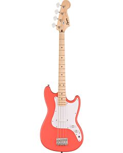 Squier Sonic Bronco Bass, Maple Fingerboard, White Pickguard in Tahitian Coral