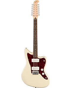 Squier Paranormal Jazzmaster XII, Laurel Fingerboard, Tortoiseshell Pickguard in Olympic White