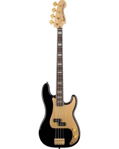 Squier 40th Anniversary Precision Bass, Gold Edition, Laurel Fingerboard, Gold Anodized Pickguard in Black