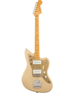 Squier 40th Anniversary Jazzmaster, Vintage Edition, Maple Fingerboard, Gold Anodized Pickguard in Satin Desert Sand