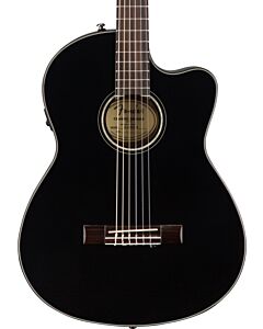 Fender CN-140SCE Nylon Thinline, Walnut Fingerboard in Black w/case