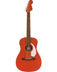 Fender Malibu Player, Walnut Fingerboard, White Pickguard in Fiesta Red