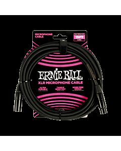 Ernie Ball 15ft Braided Male Female XLR Microphone Cable Black