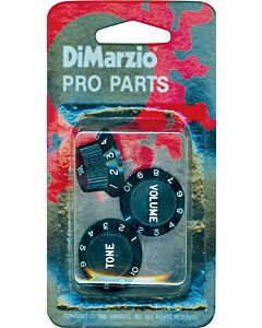 DiMarzio Set of 1 Volume & 2 Tone Control Knobs, Bell Style, Black - DM21B