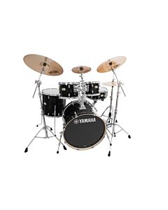 Yamaha Stage Custom Birch Fusion Kit in Raven Black with PST5 Cymbals