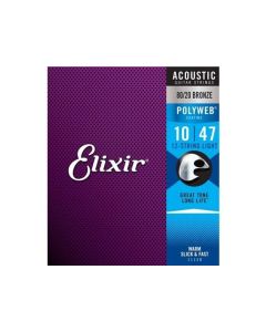 Elixir #11150: Acoustic Poly 12st Light 10-47