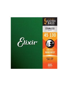 Elixir # 14777: Bass 5 Str Nano Stainless Steel Med 45-130