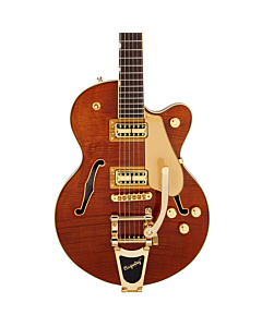 Gretsch Electromatic™ LTD Flame Okoume Broadkaster Jr. Single Cut with Bigsby in Roundup Orange