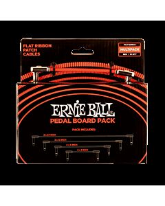 Ernie Ball Flat Ribbon Patch Cables Pedalboard Multi Pack in Red